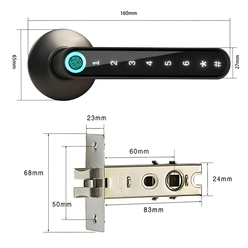 Fingerprint Smart Door Lock – Keyless Entry, App Control, High-Security Biometric Lock for Home & Office