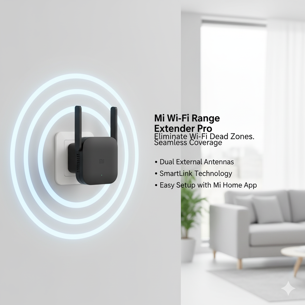 Xiaomi Mi Wi-Fi Range Extender Pro – Dual Antennas for Stronger, Stable Home & Office Connectivity