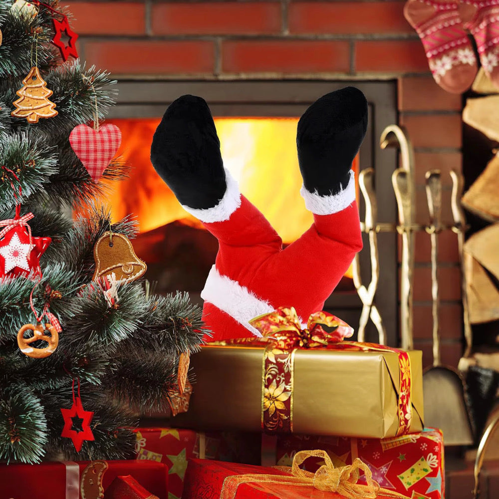 Hilarious Santa Legs Decoration - Stuck in the Christmas Tree!